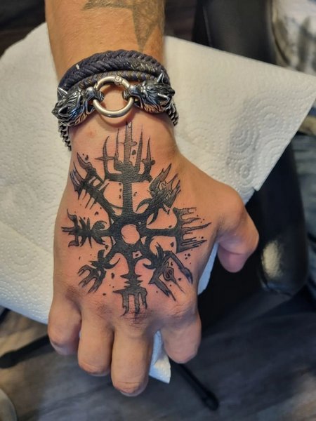Vegvisir Hand Tattoo