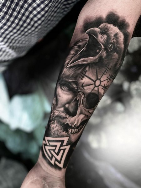 Viking Crow Tattoo