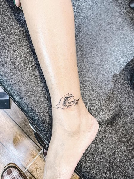 Wave Ankle Tattoo