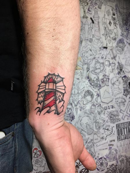 Wrist Lighthouse Tattoo