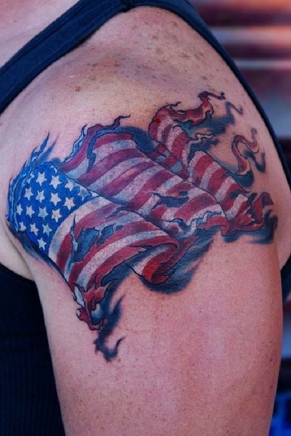 forearm american flag tattoo