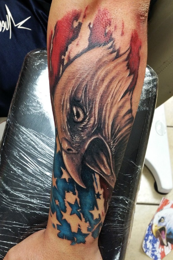 eagle american flag tattoo
