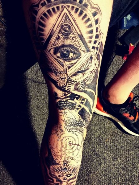 illuminati Leg Tattoos