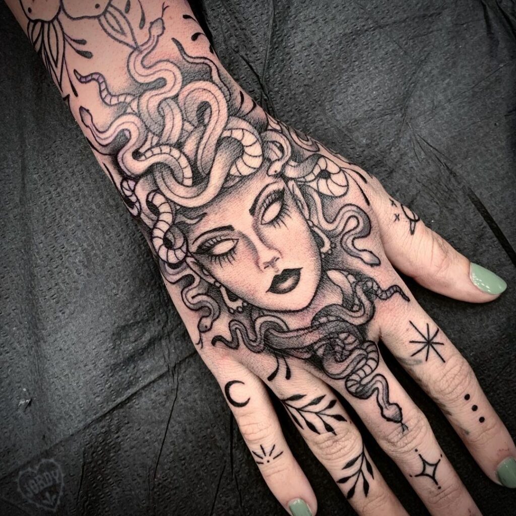 medusa tattoo hand