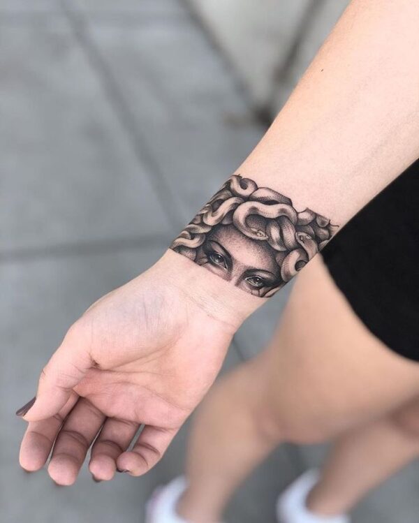 wrist medusa tattoo