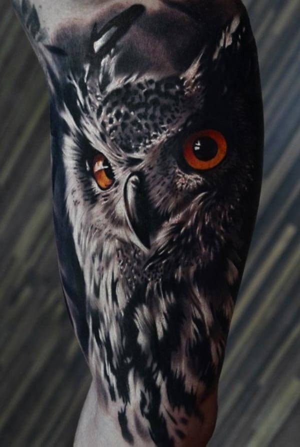 3D Owl Tattoo