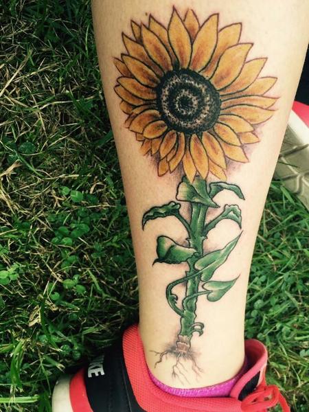 3D Sunflower Tattoo