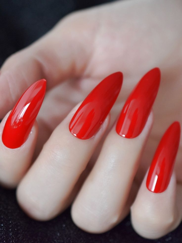 Acrylic Red Nails