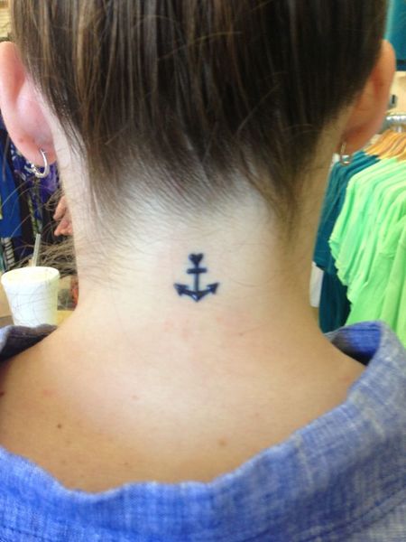 Anchor Neck Tattoo