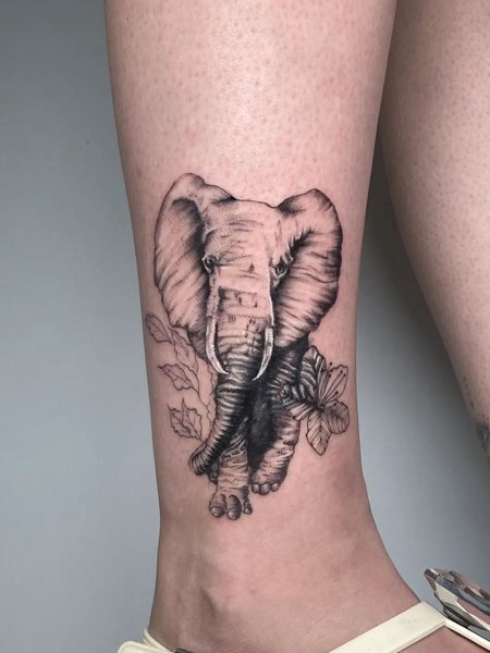 Angry Elephant Tattoo