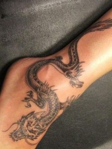 Ankle Dragon Tattoo