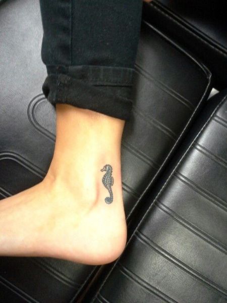 Ankle Seahorse Tattoo