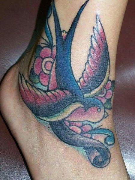 Ankle Swallow Tattoo