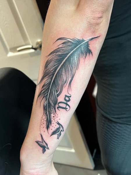 Arm Feather Tattoo
