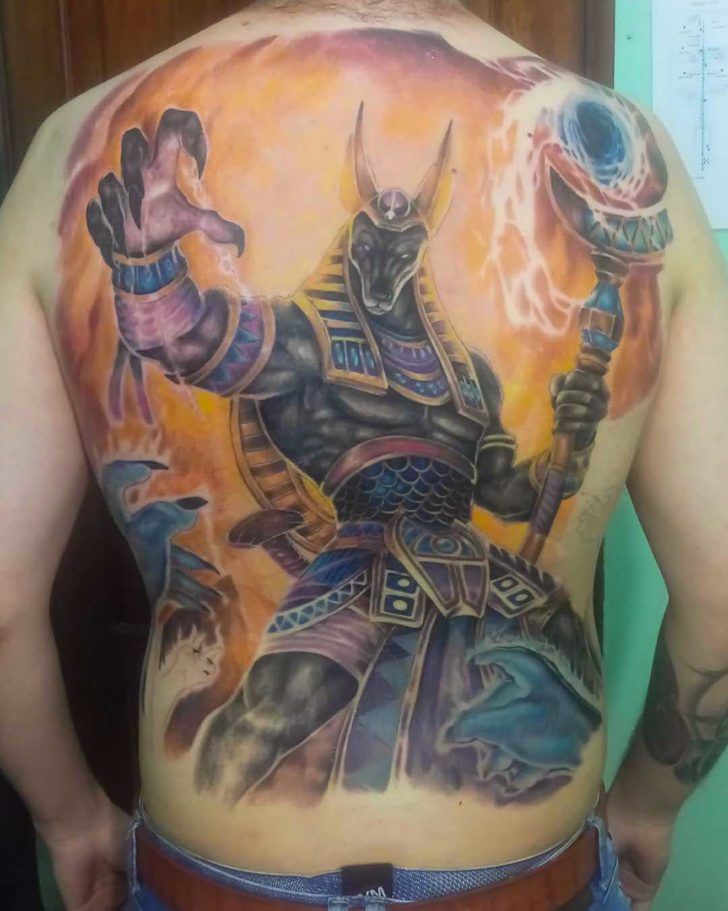 Back Anubis Tattoo