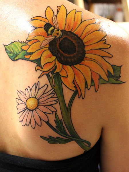 Back Sunflower Tattoo