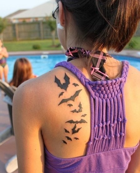 Bat Back Tattoos