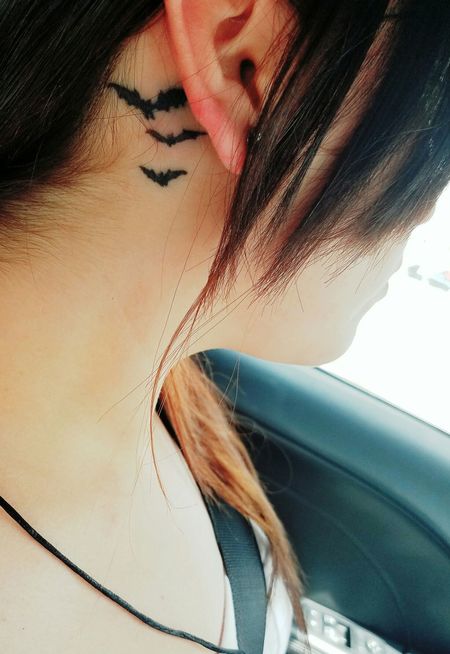 Bat Behind The Ear Tattoos