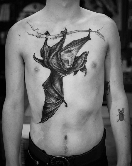 Bat Chest Tattoos