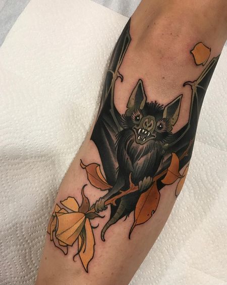 Bat Knee Tattoos