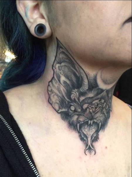 Bat Neck Tattoos