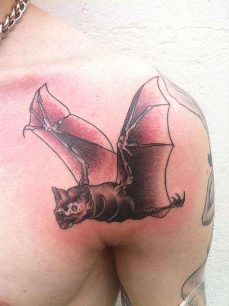 Bat Shoulder Tattoos
