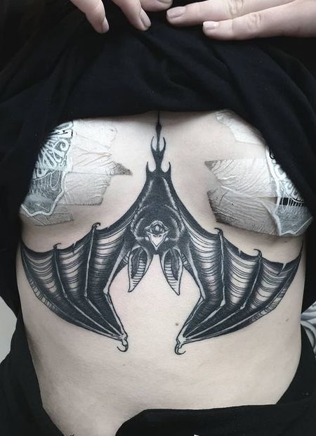 Bat Underboob Tattoos