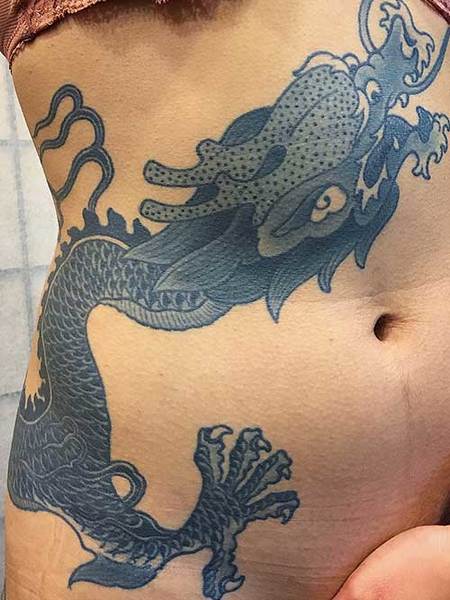 Belly Dragon Tattoo