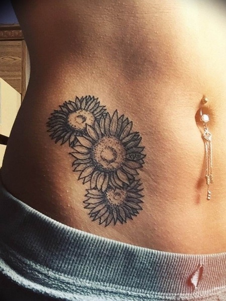 Belly Sunflower Tattoo