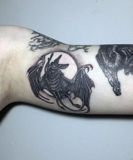 Bicep Bat Tattoos