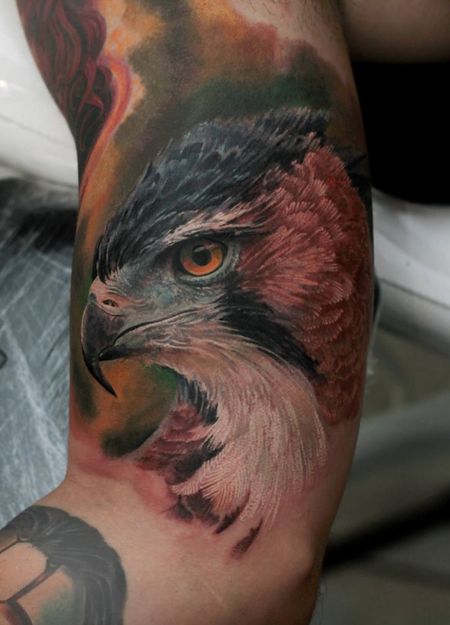 Bicep Hawk Tattoos
