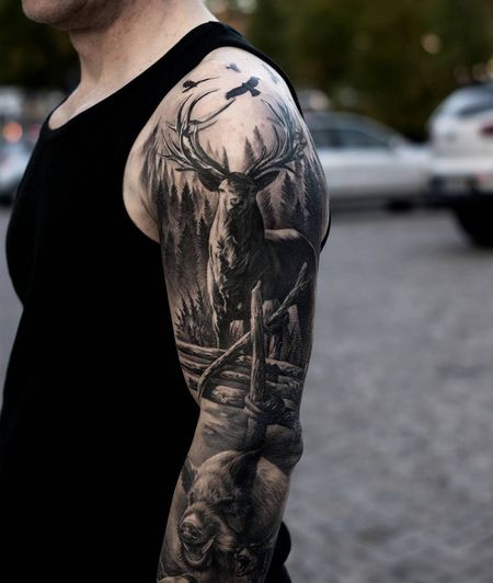 Bicep Sleeve Tattoos