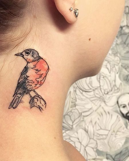 Bird Neck Tattoo