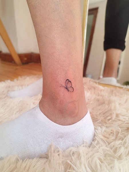 Butterfly Ankle Tattoo