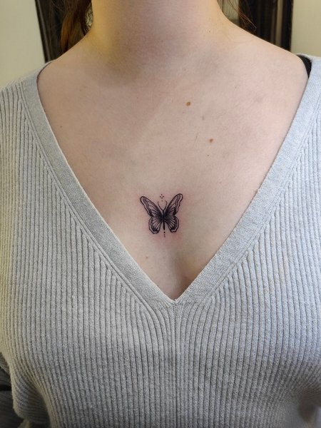 Butterfly Chest Tattoo