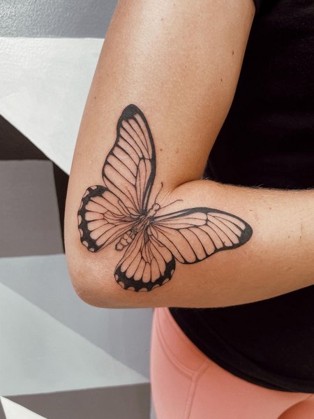 Butterfly Elbow Tattoo