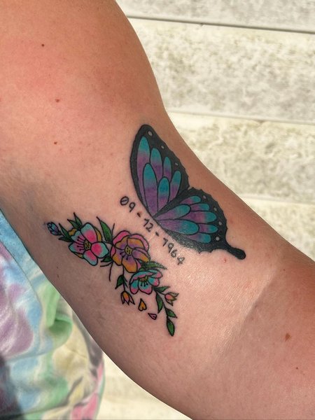 Butterfly Flower Tattoo