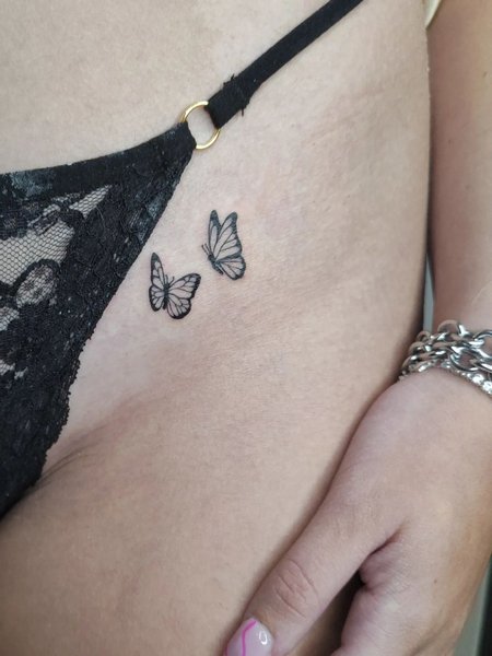 Butterfly Hip Tattoo