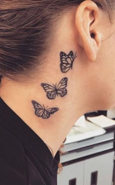 Butterfly Neck Tattoo 1