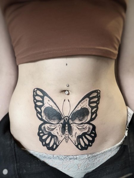 Butterfly Skull Tattoo