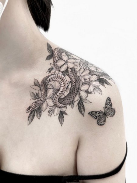 Butterfly Tattoos On Shoulder