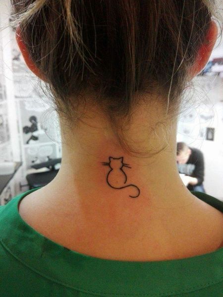 Cat Neck Tattoo