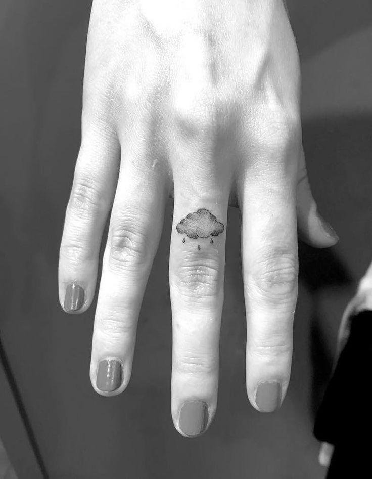 Cloud Finger Tattoo