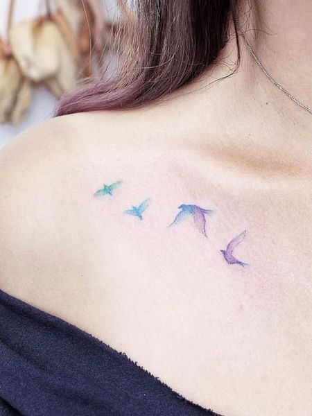 Collarbone Swallow Tattoo