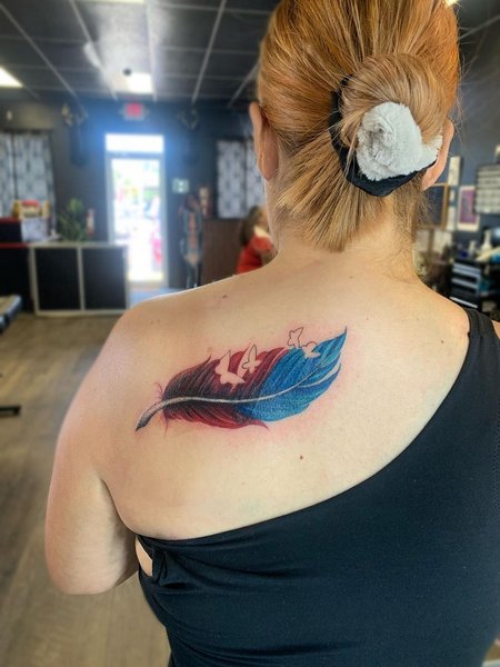 Colorful Feather Tattoo