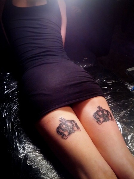 Crown Leg Tattoo