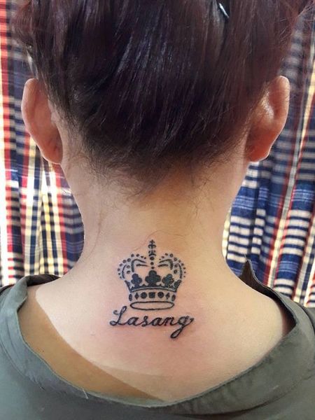 Crown Neck Tattoo