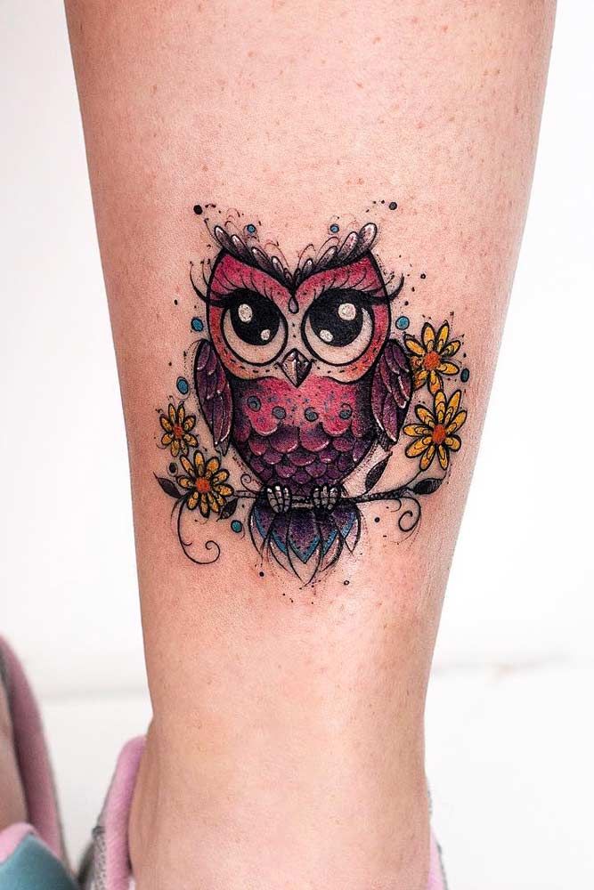 Cute Owl Tattoo