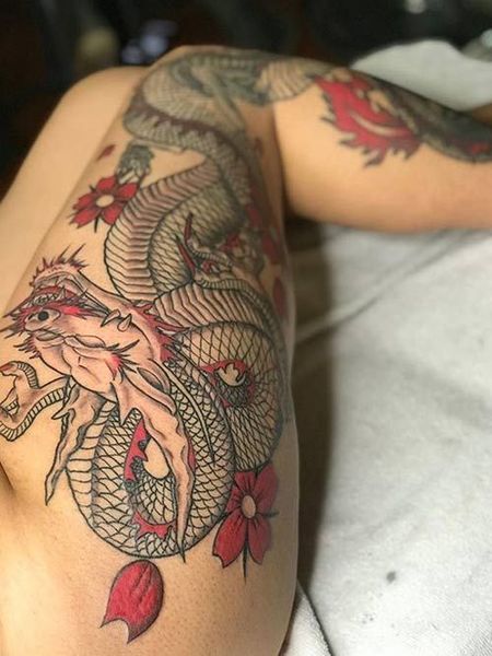 Dragon Leg Tattoo