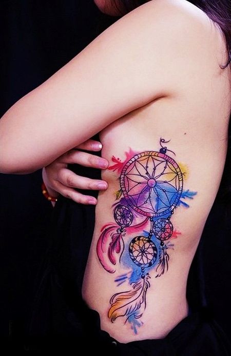 Dreamcatcher Rib Tattoo